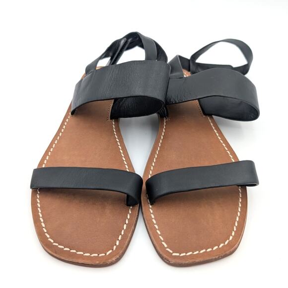 Franco Sarto Tanara Strappy Heeled Sandal Women's Leather Black Size US8 EU39 - Picture 2 of 8